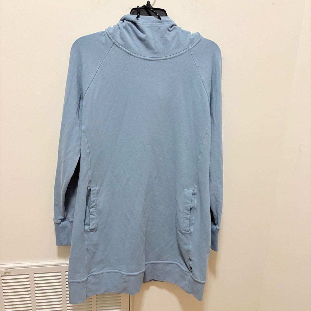 American Giant Hoodie Dress Women Blue Large Cotton Spandex USA Made